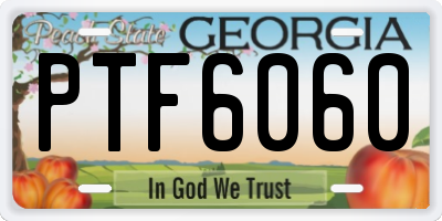 GA license plate PTF6060