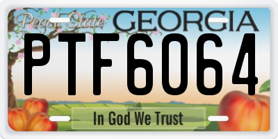 GA license plate PTF6064