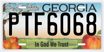 GA license plate PTF6068