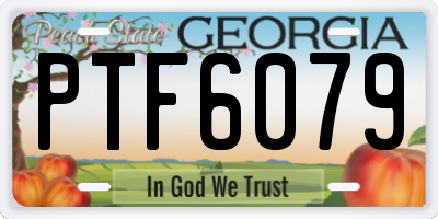 GA license plate PTF6079
