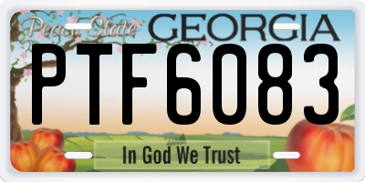 GA license plate PTF6083