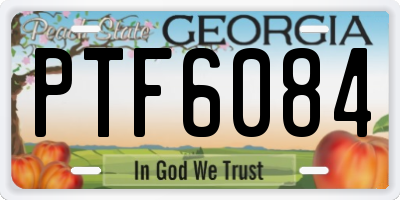 GA license plate PTF6084