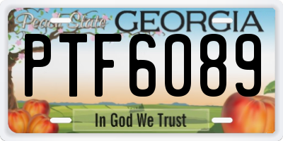 GA license plate PTF6089