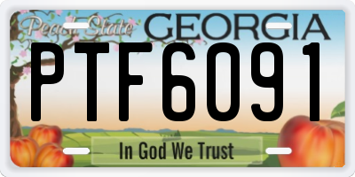 GA license plate PTF6091