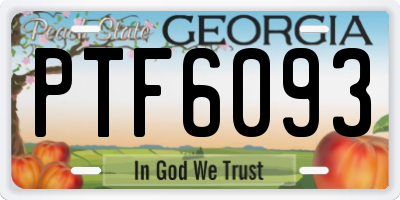 GA license plate PTF6093