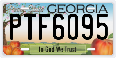 GA license plate PTF6095