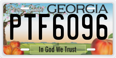 GA license plate PTF6096