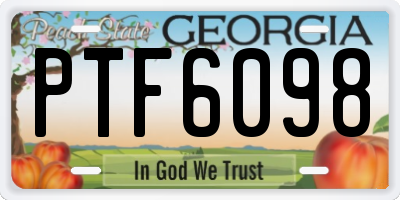 GA license plate PTF6098