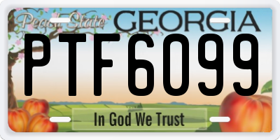 GA license plate PTF6099
