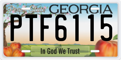 GA license plate PTF6115