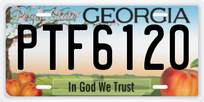 GA license plate PTF6120