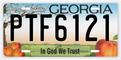 GA license plate PTF6121