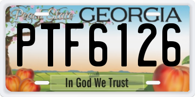 GA license plate PTF6126
