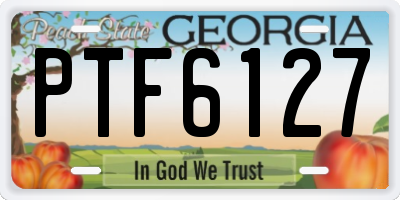 GA license plate PTF6127
