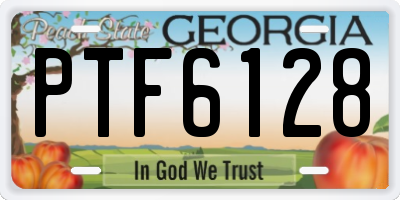 GA license plate PTF6128