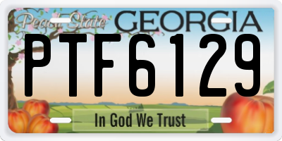 GA license plate PTF6129