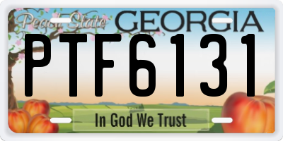 GA license plate PTF6131