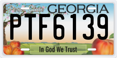 GA license plate PTF6139