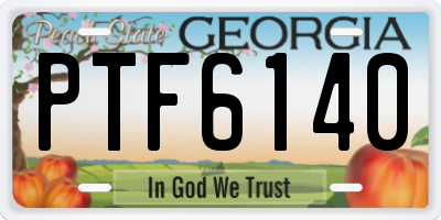 GA license plate PTF6140