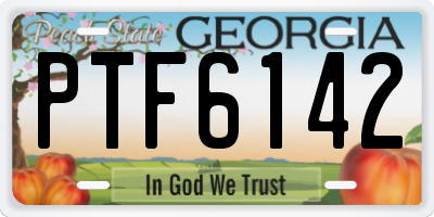 GA license plate PTF6142