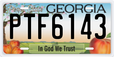 GA license plate PTF6143