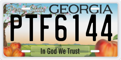 GA license plate PTF6144