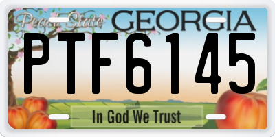 GA license plate PTF6145