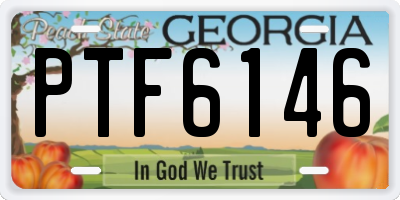 GA license plate PTF6146