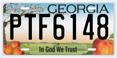 GA license plate PTF6148