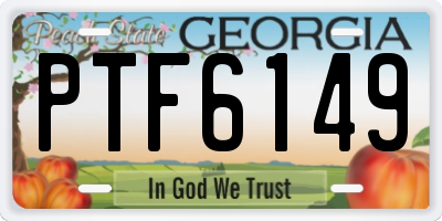GA license plate PTF6149