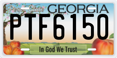 GA license plate PTF6150