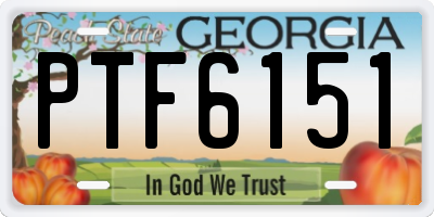 GA license plate PTF6151
