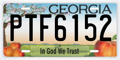 GA license plate PTF6152