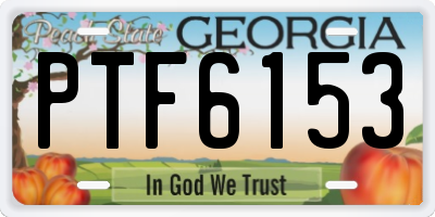 GA license plate PTF6153
