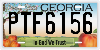 GA license plate PTF6156