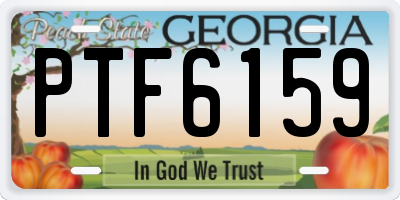 GA license plate PTF6159