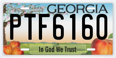 GA license plate PTF6160