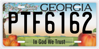 GA license plate PTF6162