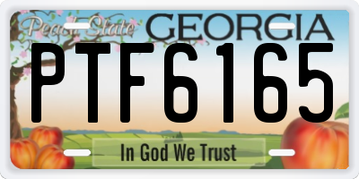 GA license plate PTF6165
