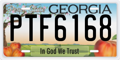 GA license plate PTF6168