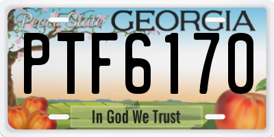 GA license plate PTF6170