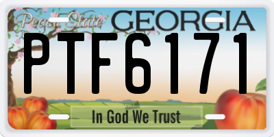 GA license plate PTF6171