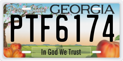 GA license plate PTF6174