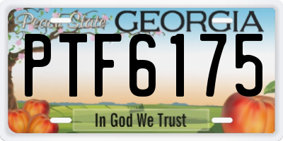 GA license plate PTF6175