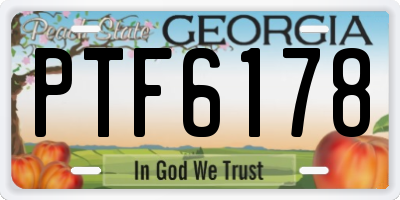 GA license plate PTF6178