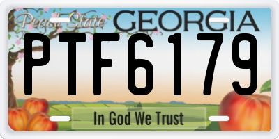 GA license plate PTF6179