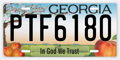GA license plate PTF6180