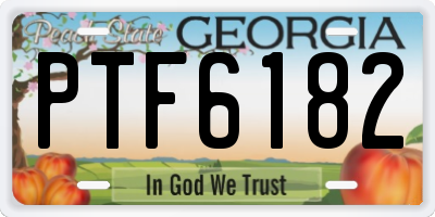 GA license plate PTF6182
