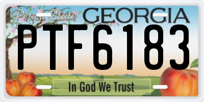 GA license plate PTF6183