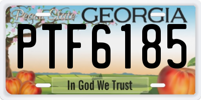 GA license plate PTF6185